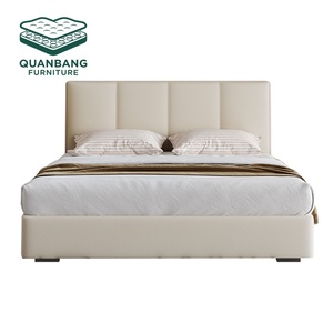 Ensemble de meubles de chambre <span class=keywords><strong>à</strong></span> coucher de luxe, lit king-size ou queen-size, style nordique, lit en bois massif <span class=keywords><strong>avec</strong></span> rangement, lits doubles en bois massif pour chambre principale - Product Image 5
