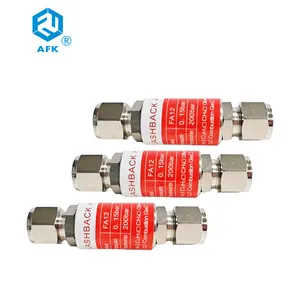 SS316L Ferrule Type Manual Power High Temperature Flashback Arrestor For Flammable Gas 1/4in 3/8in 1/2in OEM ODM Supported