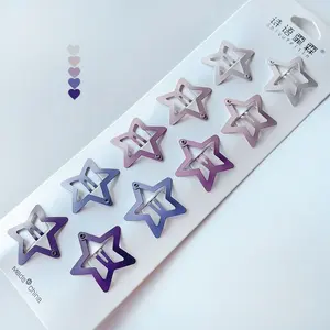 Pinza para el pelo de estrella de cinco puntas, flequillo lateral para mujer, pinza para el pelo BB, conjunto de pinzas pequeñas coloridas para niños