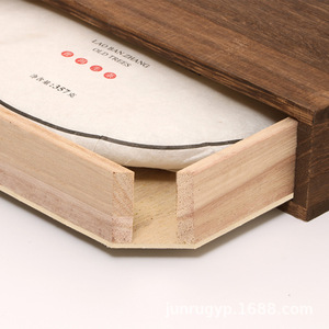 Caja de té de madera con cajones de varias capas para almacenamiento de té Pu'er, blanco y negro, forma rectangular, material de madera natural - Product Image 4