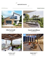 Ensemble de canapé et table basse en teck minimaliste moderne pour hôtels, villas, cours