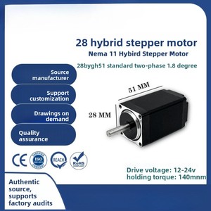 <span class=keywords><strong>Moteur</strong></span> <span class=keywords><strong>pas</strong></span> <span class=keywords><strong>à</strong></span> <span class=keywords><strong>pas</strong></span> hybride Nema 8 série 28 Waillynice Factory, 51 mm, 12 V, haute précision pour CNC et imprimante 3D - Product Image 2
