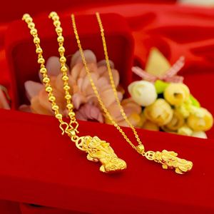 Gold Plated Pixiu Necklace Charm Pendant for Couple Men Women Wealth Lucky Attract Amulet Feng Shui <b>Coin</b> PiXiu Necklace Pendant - Product Image 4