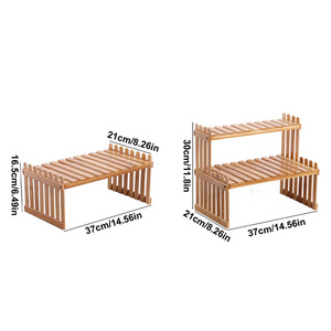 Bamboo <b>Desktop</b> <b>Shelf</b> 2 Tier Multi Functional Plant Stand For Desk Organizers - Product Image 5