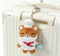 Porte-clés en peluche personnalisé Ours Chef Doux, Mini Animal en Peluche Mignon, Breloque de Sac pour Enfants et Collectionneurs