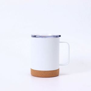 Vaso Térmico Personalizado al por Mayor, Taza de Café de Acero Inoxidable con Base y Asa de Corcho, con Logotipo - Product Image 4