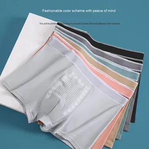 Caleçons Boxers Confortables pour Hommes Taille Mi-Haute Ions Négatifs Tricoté<span class=keywords><strong>s</strong></span> Énergie Magnétique Sous-Vêtements Énergisants - Product Image 4