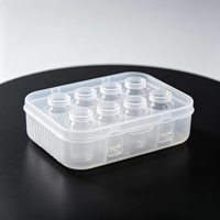 Boîte d'emballage personnalisée en plastique transparent écologique pour flacons, en vrac, OEM, haute qualité, 3 ml, 2 compartiments, étui moulé par injection pour flacons