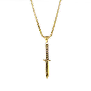 Hopify-collar de acero inoxidable con cuchillo Assassin y Dagger, colgante de joyería - Product Image 4