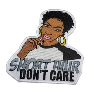 Custom Fashion Magic Black Girl Patches Iron On Embroidery Patches