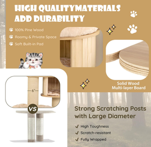 Tour à 6 niveaux multi-étages avec hamacs et paniers suspendus pour animaux de compagnie - Product Image 3