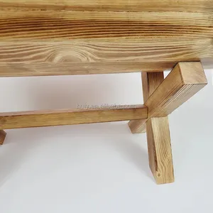 Cajas de madera para interior y exterior, color quemado personalizado, maceta para flores de jardín, macetas de madera con patas de soporte