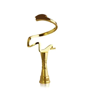 Crafts Supply Made in China of Ribbon Concept Gold Silver Metal Trophy Sculpture Home Decoration