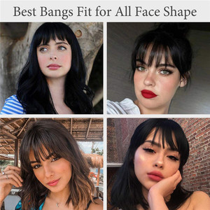 Clip-In Extension Sintético Blunt Bangs Hair Fringe <span class=keywords><strong>Natural</strong></span> Falso postizo Clip en flequillo Color <span class=keywords><strong>de</strong></span> <span class=keywords><strong>flecos</strong></span> sintéticos para mujeres - Product Image 2