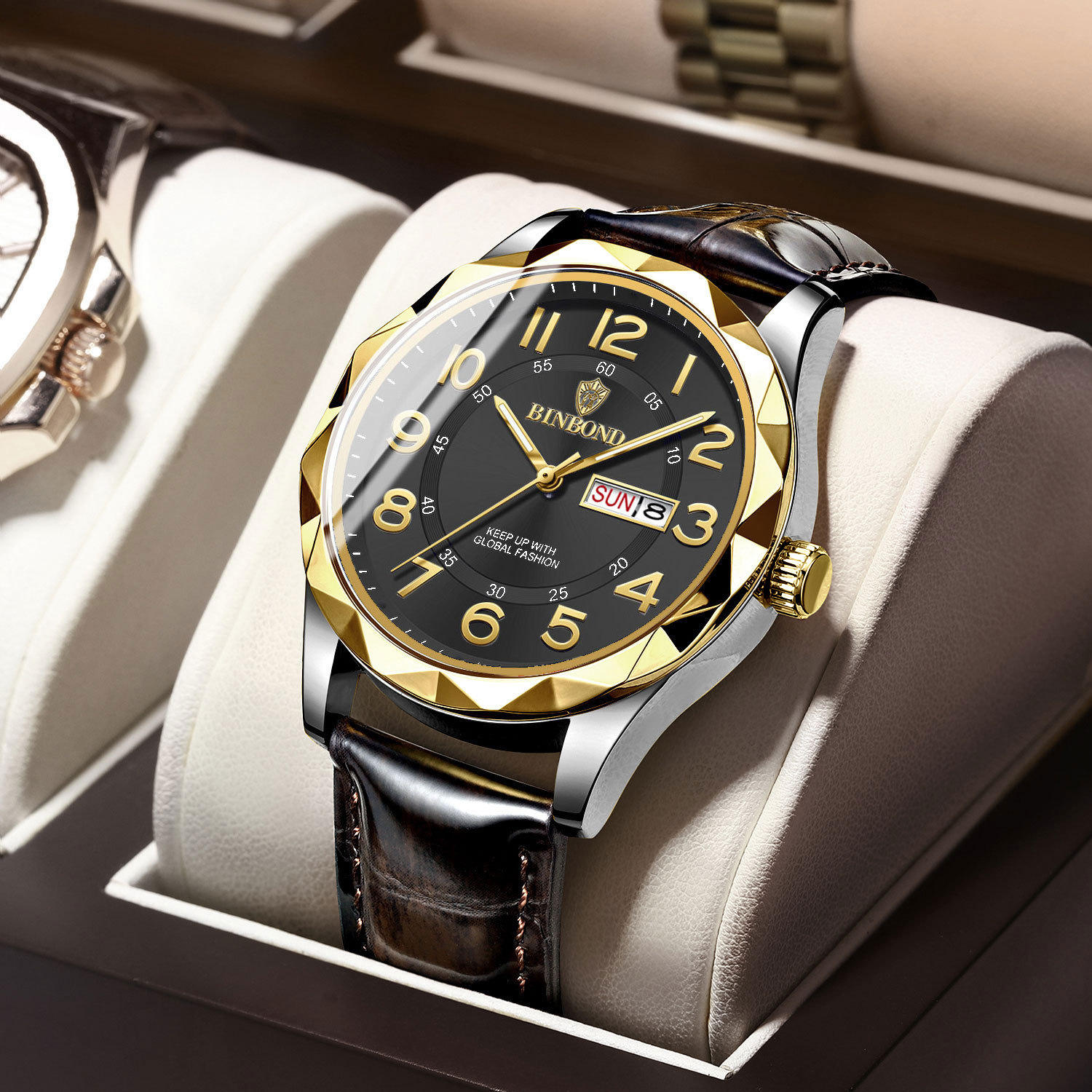 หนังสีน้ำตาล - ทองสาน - เปลือกทอง - พื้นผิวสีดำ