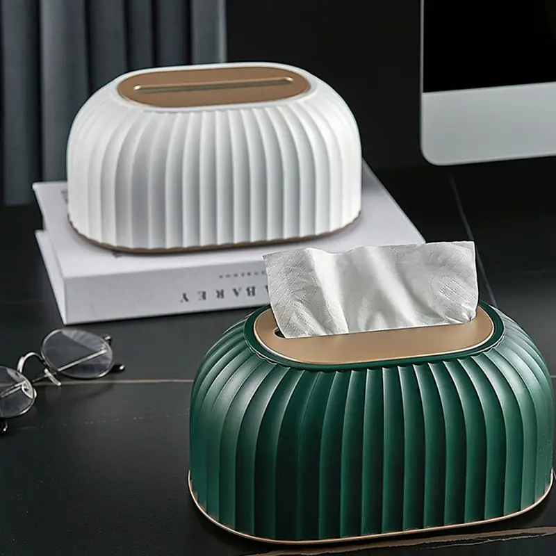 Toptan Modern tasarım plastik peçete kutusu kapak masaüstü doku tutucu peçete konteyner ile mutfak yatak odası için