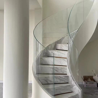 Escalier Circulaire Moderne de Style Australien, Design Hélicoïdal avec Marches en Marbre pour Appartement Intérieur