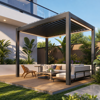 Pergola Bioclimatique Extérieure en Aluminium à Lames Orientables, Taille Personnalisée, Capteur de Pluie, Prix de Gros