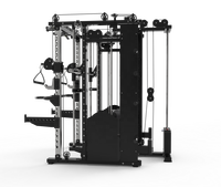 Support de squat de gymnastique tout-en-un multifonctionnel commercial de haute qualité Smith Machine avec câble croisé et barre de traction et pulldown