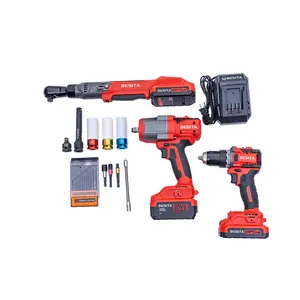 Electric Drill Impact Wrench Ratchet Wrench 3-in-1 Brushless Lithium Battery Tool Set