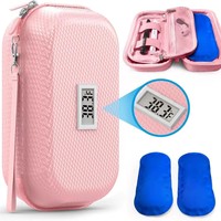Tas Pendingin Insulin Digital Custom Grosir dengan Layar Temperatur, Tas Perjalanan Medis Cangkang Keras Eva Portabel