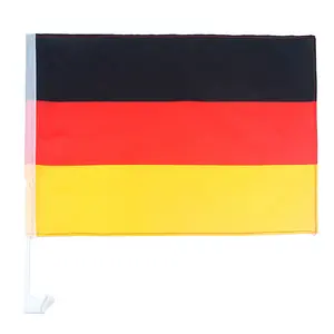 Wholesale Direct Sales Custom Double Stitch 30*45cm Polyester Digital Printing Germany Flag Country Window Cars Flags With Stand