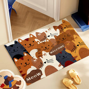 Alfombra de Entrada Rectangular Antideslizante con Diseño de Oso Adorable, Patrón de Animales de Dibujos Animados, Material de Bucle de Seda - Product Image 2