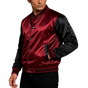 Chaquetas Bomber de Satén de Lujo Personalizadas Color Borgoña, Bordadas, Estilo Urbano, Reversibles, para Hombre y Mujer, en Oferta - Product Image 5