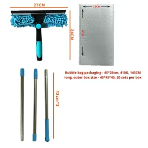 Raschietto per Pulizia Vetri 2-in-1 in Acciaio <span class=keywords><strong>Inox</strong></span>, Strumento Speciale a Doppia Faccia per Vetri in Altezza - Product Image 5