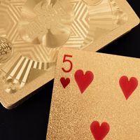 Cartes à jouer personnalisées en feuille d'or, cartes à jouer en plastique PVC, cartes à jouer créatives luxueuses sur le thème de l'or, cartes à jouer mates imperméables