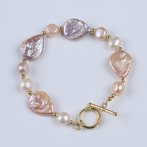 Handmade 18k Gold Plated Drop Shape Freshwater <strong>Pearl</strong> Beads Women Jewelry <strong>Set</strong> - Product Image 3