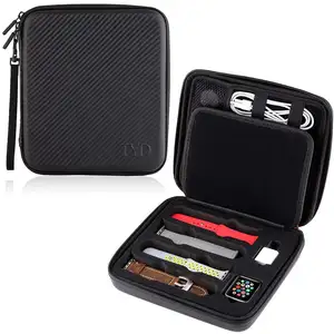 hard shell eva case for Digital Voice Recorders, MP3 Players, USB Cable, Earphones-Bose QC20, Memory Cards, U Disk, Black