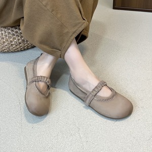 รองเท้าแตะส้นแบนสไตล์เรโทรสำหรับผู้หญิง หนังแท้ แบบแมรี่เจน รุ่นใหม่ ฤดูใบไม้ผลิ/ฤดูร้อน ปี 2026 - Product Image 4