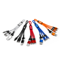 Câble de charge multifonctionnel 5-en-1 en nylon de haute qualité avec logo personnalisé, certifié CE RoHS, pour iPhone 15, 16, 17