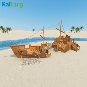 <span class=keywords><strong>KAILANG</strong></span> - Aire de jeux extérieure en bois pour enfants, design amusant bateau pirate, capacité de 1000 kg pour 8 à 16 enfants - Product Image 2