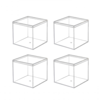 Boîtes en Acrylique Transparentes, Petites Boîtes à Bijoux Carrées en Plastique, Mini Récipients Cubiques avec Couvercles pour Bonbons et Bijoux