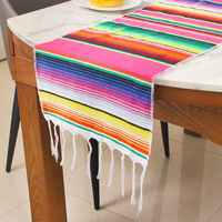 Chemin de table en tissu géométrique tissé sur le thème du serape mexicain personnalisé pour la décoration de fête Fiesta