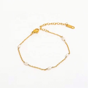 เครื่องประดับ ZYO สร้อยข้อมือไข่มุกน้ำจืดแท้ชุบทอง 18k PVD สร้อยข้อมือสแตนเลส เครื่องประดับแฟชั่นสำหรับผู้หญิง - Product Image 1