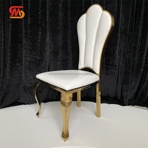 Silla de banquete con respaldo de acero inoxidable de lujo SMOOTH para recepciones de boda y fiestas. - Product Image 3