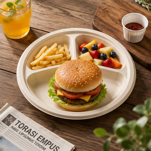 Platos Desechables Biodegradables de <span class=keywords><strong>Bagazo</strong></span> de Caña, Platos Compostables Resistentes para Fiestas y Catering - Product Image 1