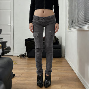 Fashion Casual Low-Rise Pocket Vintage Slim Fit Skinny Jeans Women Street Style Distressed Workwear <b>Denim</b> Pants Trendy <b>Trousers</b> - Product Image 1