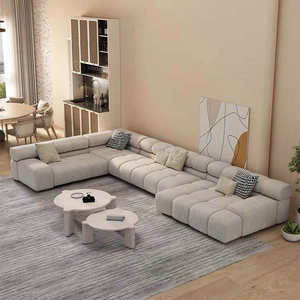 <span class=keywords><strong>Sofa</strong></span> Sudut Bentuk <span class=keywords><strong>L</strong></span> MOONTOP, Furnitur Ruang Tamu Berbahan Kain Italia, Gaya Modern, <span class=keywords><strong>Sofa</strong></span> Seksional Modernos - Product Image 2