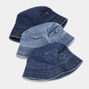 Casquette de pêcheur en jean <span class=keywords><strong>tendance</strong></span> automne-hiver <span class=keywords><strong>2022</strong></span>, design avec poche, chapeau seau en jean pour femmes, hommes, sports de plein air, décontracté, habillé - Product Image 3