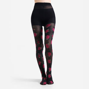 महिलाओं के पुष्प पैटर्न जांघ उच्च लक्जरी जाल के साथ फीता गुलाब सेक्सी पैंटीहोज थोक लोकप्रिय डिजाइन - Product Image 2