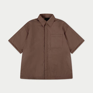 <span class=keywords><strong>Giacca</strong></span> <span class=keywords><strong>Camicia</strong></span> Trapuntata da Uomo Invernale Traspirante Antipiega 100% Cotone Twill Scollo a V Manica Corta 280g <span class=keywords><strong>Marrone</strong></span> Stile Urbano Casual alla Moda - Product Image 2