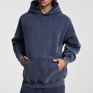 Pulls à capuche de haute qualité personnalisés pour le printemps Pulls délavés à l'acide Vente en gros Streetwear unisexe Sweat à capuche pour hommes surdimensionné - Product Image 2