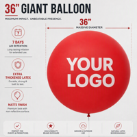 Ballon géant de 36 pouces, 90cm, 1 pièce, en Latex Transparent, à hélium, imprimé, Design personnalisé avec Logo sur Promotion