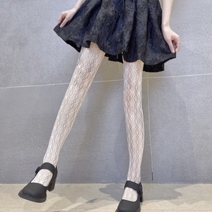 Meia-calça Feminina 2026 Retrô com Padrão Argyle Listrado e Renda Cinza Transparente, Ajuste Fino, para Uso Diário na Primavera e Outono - Product Image 6