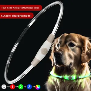 Nuevo modelo luminoso patrón sólido ecológico recargable IPX7 impermeable LED <span class=keywords><strong>collar</strong></span> de perro tipo C Puerto ABS + Material de <span class=keywords><strong>TPU</strong></span> 4 colores - Product Image 4