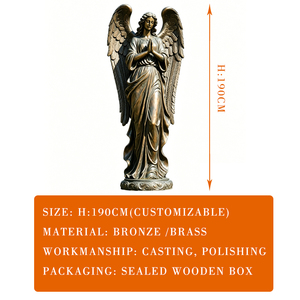 Estatua de Ángel de Bronce para Exteriores, Tamaño Real, Color Personalizado, Moderna, con Tallado Muy Detallado, HUIYI SCULPTURE, Directo de Fábrica, para Jardín - Product Image 3